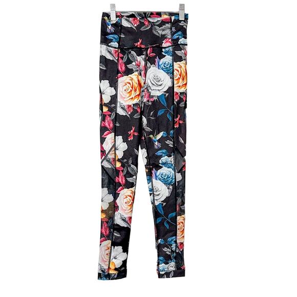 Zyia Dark Floral Mesh Hi Rise 7/8 Leggings, EUC, Size 2, MSRP $78 - Picture 4 of 11